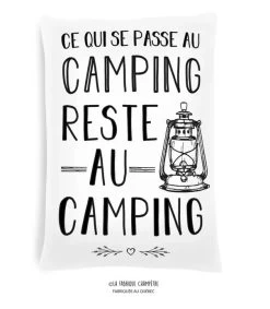 COUSSIN ”CE QUI SE PASSE AU CAMPING RESTE AU CAMPING”